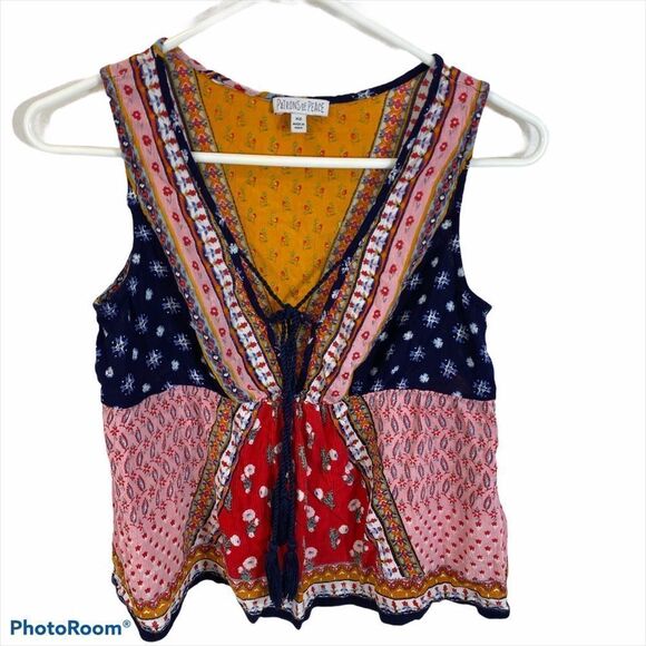 Patrons‎ of Peace Patchwork Boho Tank Top Size XS - Picture 6 of 11